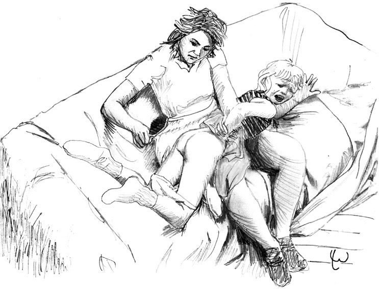 lee warner spanking drawings の 画 像.