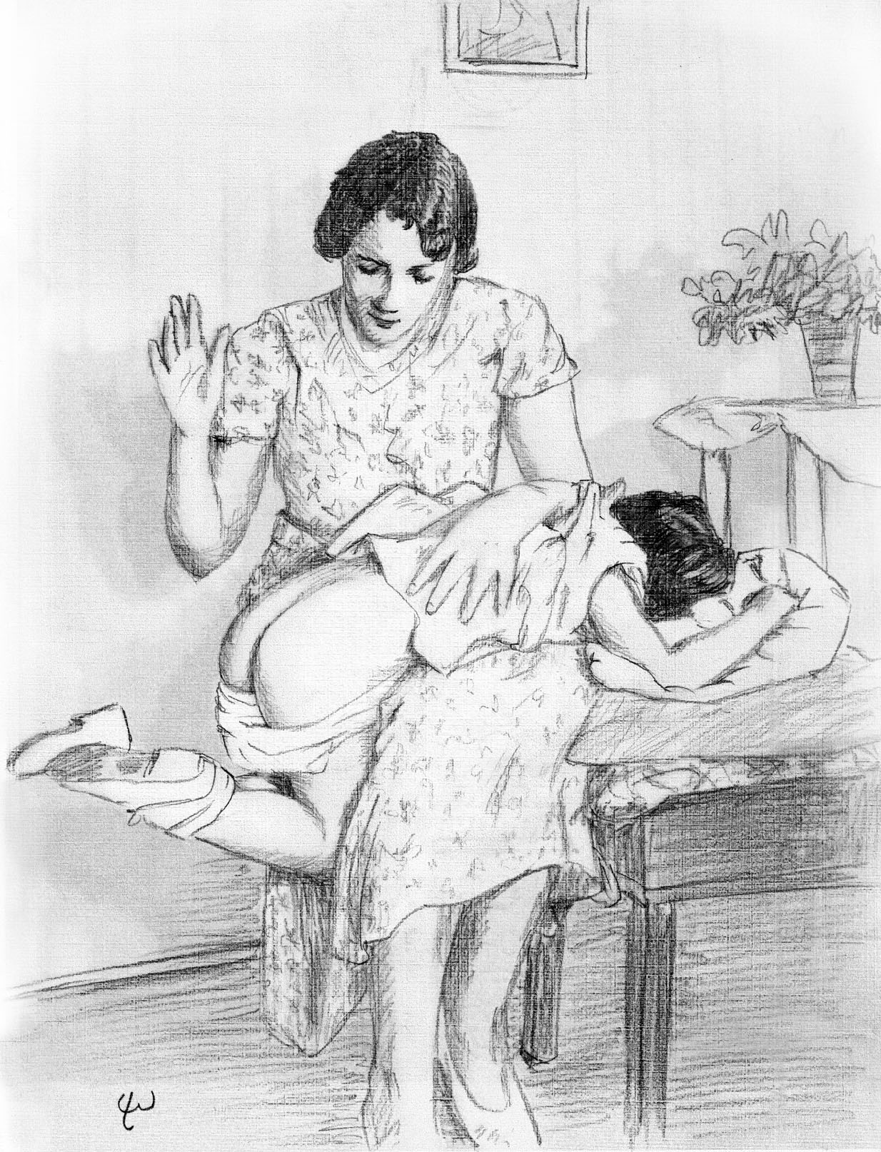 Spanking Art of Lee Warner - Handprints Drawings Gallery #104 