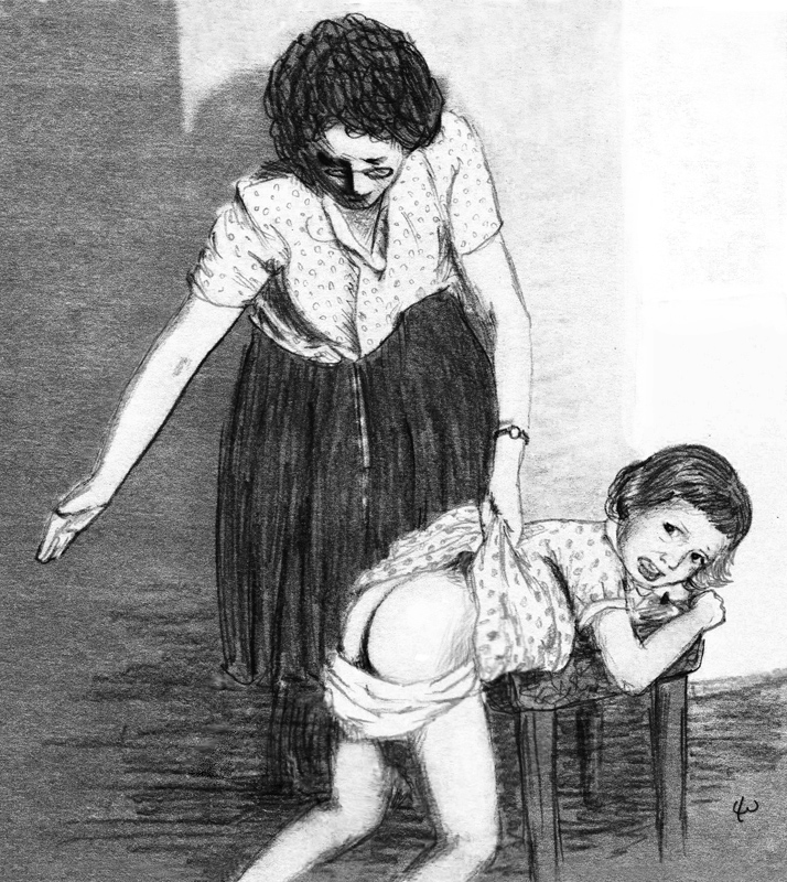 Spanking Art of Lee Warner - Handprints Drawings Gallery #104.