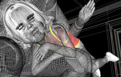 Home Spanking Drawings - Handprints Spanking Art & Stories Page Drawings Gallery #225 - Digital 3D spanking  art of Rude Rumps