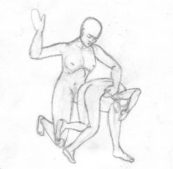 Spanking Pencil Sketches - The Handprints Spanking Links Page